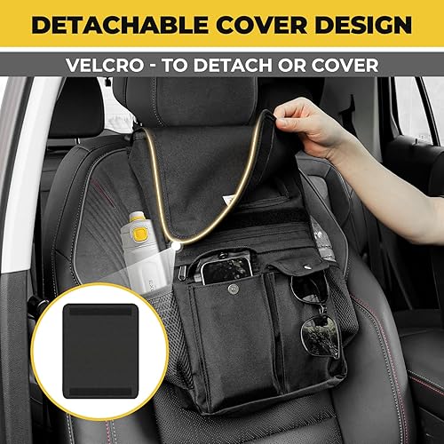 Miniatura 3 de Organizador de coche para asiento delantero, organizador portátil para asiento delantero, organizador de asiento de pasajero con diseño de cubierta