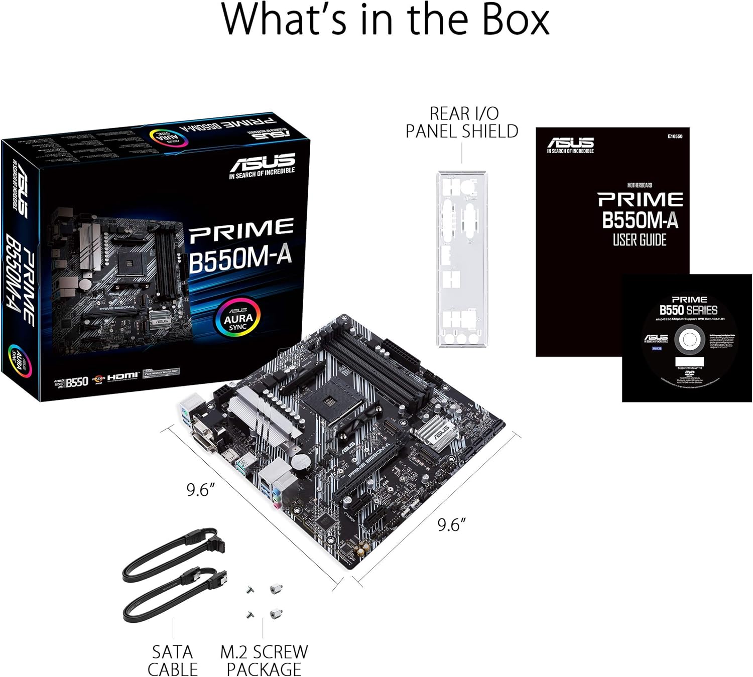 ASUS Prime B550M-A WiFi II AMD AM4 (3rd Gen Ryzen™) Micro ATX Motherboard (PCIe 4.0, WiFi 6, ECC Memory, 1Gb LAN, HDMI 2.1/D-Sub, 4K@60HZ, Addressable Gen 2 RGB Header and Aura Sync) (Renewed)