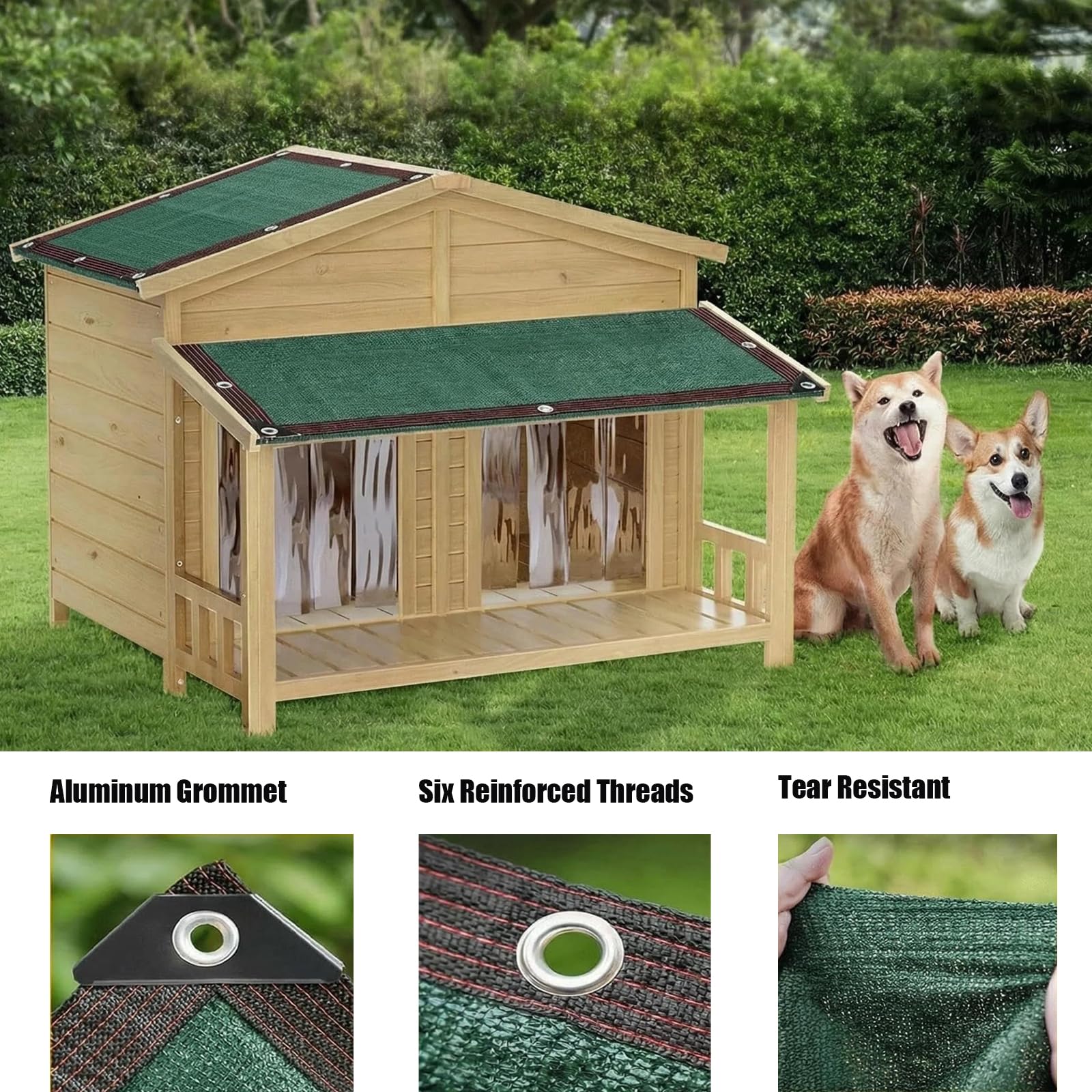 2 m x 15 m ciemnozielone ogrodzenie prywatności, 90% Blocka Heavy Du siatka siatkowa do ogrodu na zewnątrz, podwórko, patio, werandę, balkon, ochrona