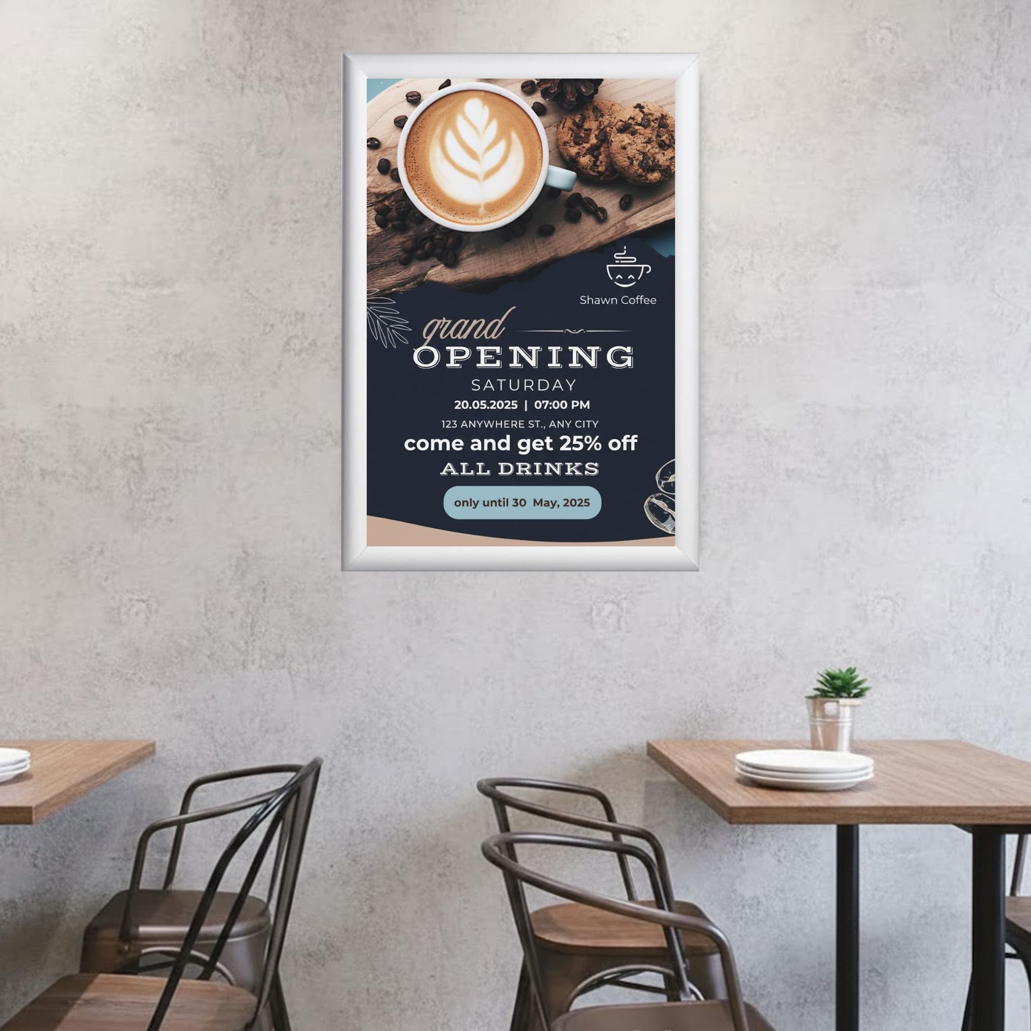 Klapprahmen | 25mm Aluminium Profil | Plakatrahmen | Geschenkidee für Familien - Fanposter | Bilderrahmen inkl. entspiegelter Schutzscheibe (DIN A3)