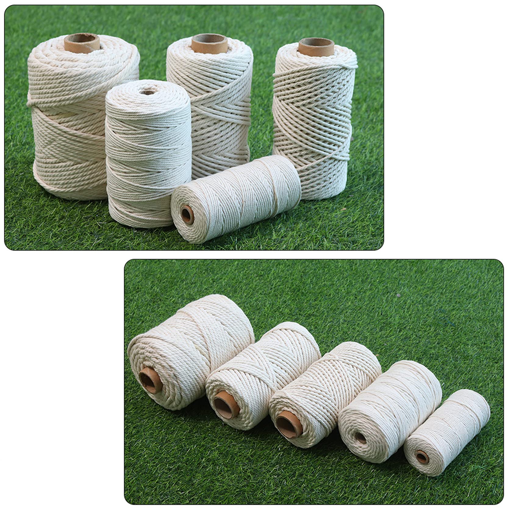 Cuerda,Cuerda De Nylon, Cordón De Macramé Grueso 300 M,Cuerda De Macramé De Algodón Natural Espesor 4 Mm/6 Mm/8 Mm/10 Mm,Cuerda De Hilo Suave for Tapices De Pared, Colgadores De Plantas,Jardinería,Man