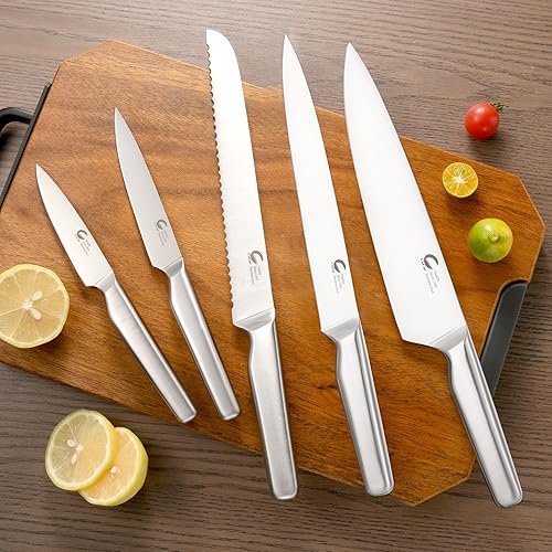 Miniatura 6 de JJ01546 - Juego de cuchillos de acero inoxidable de 6 piezas con bloque, cuchillos de cocina con mango hueco, juego de cuchillos de chef