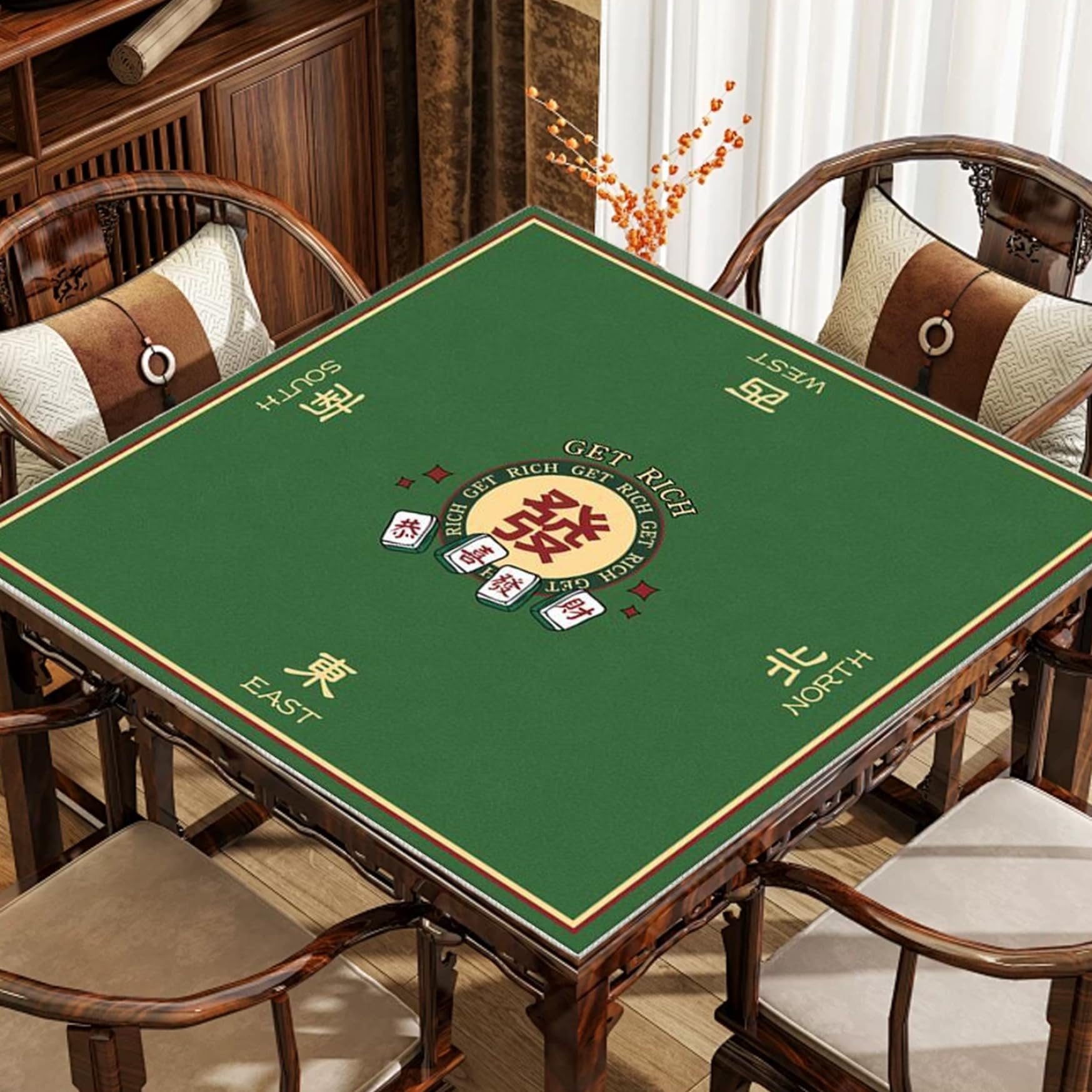 Tapis de Table Mahjong | Tapis de Mahjong, Table 81, 3 x 81, 3 cm, Housse antidérapante pour réduction du Bruit, Jeu Enroulable pour Poker, Jeux Cartes, Jeux société et tuiles
