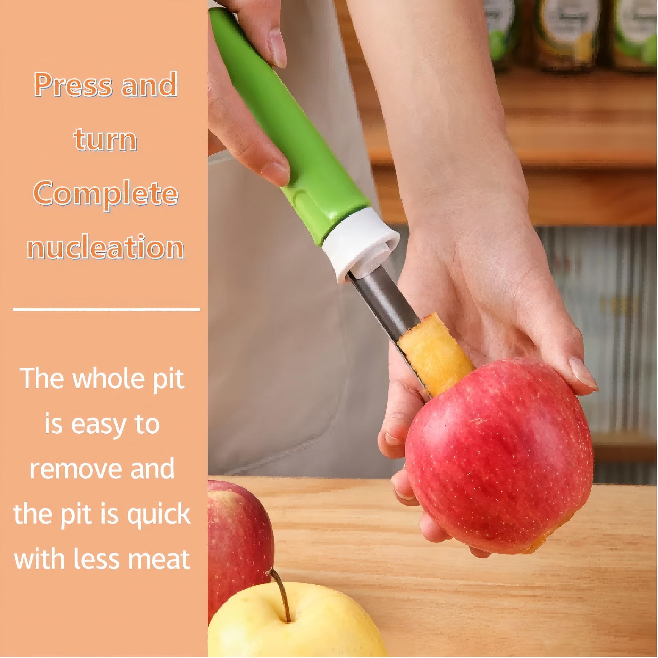 Apple Core Remover and Peeler Vegetable Peelers for Kitchen Rate Best 2 in 1 Retractable Fruit Pear Tools Green Size 8.86×1.3in