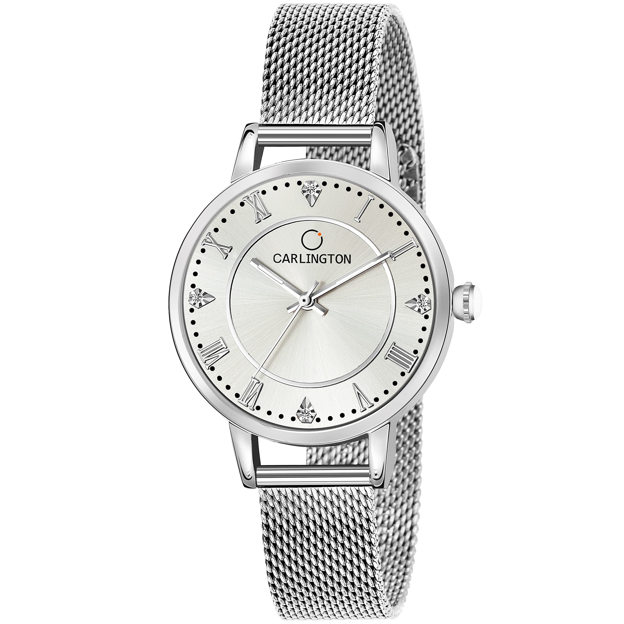 Carlington Metal Analog Dial Women & GirlS Watch(Silver Dial Silver Colored Strap), Silver Band (B09LR33HY6) Amazon Price History, Amazon Price Tracker