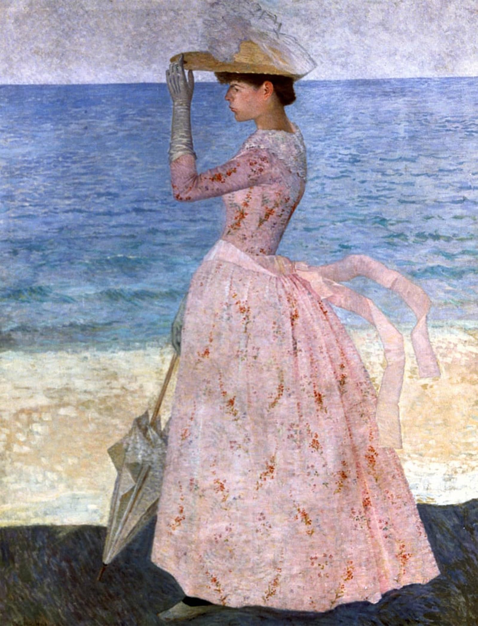 ARTXLXXBN Famous Painting Art Wall Decor Abstract Art Picture Woman with the Umbrella by Aristide Maillol Animal Pictures for Home Decor 60x90cm