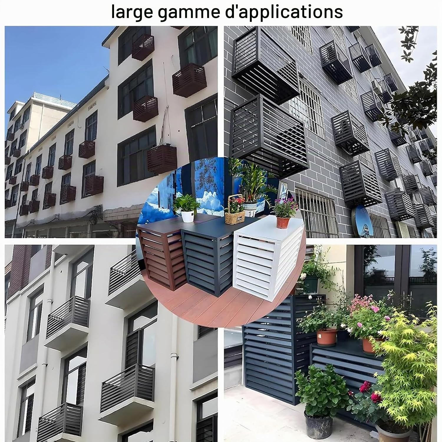 Cubierta de aire acondicionado para exteriores, carcasa de aluminio para bomba de calor, rejilla protectora impermeable, diseño de flores para unidad de aire acondicionado