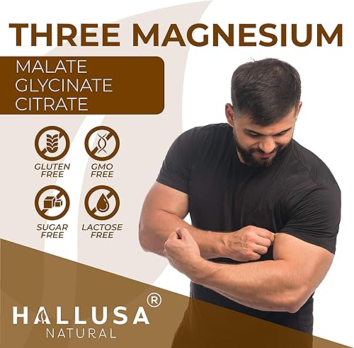 Miniatura 4 de HALL3 Magnesio x 60 Cápsulas  Complejo Triple Magnesio Citrato, Glicinato y Malato  Suplemento dietético para el músculo  Función nerviosa  Calma y