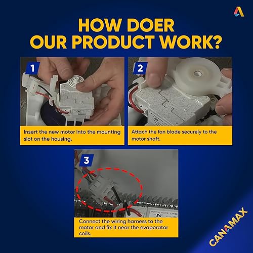 Miniatura 5 de Motor de ventilador evaporador 242077702 A03788604 A03788606 FDQC18EL4F 242077705 Motor de soplador para refrigeradores Frigidaire, Kenmore de
