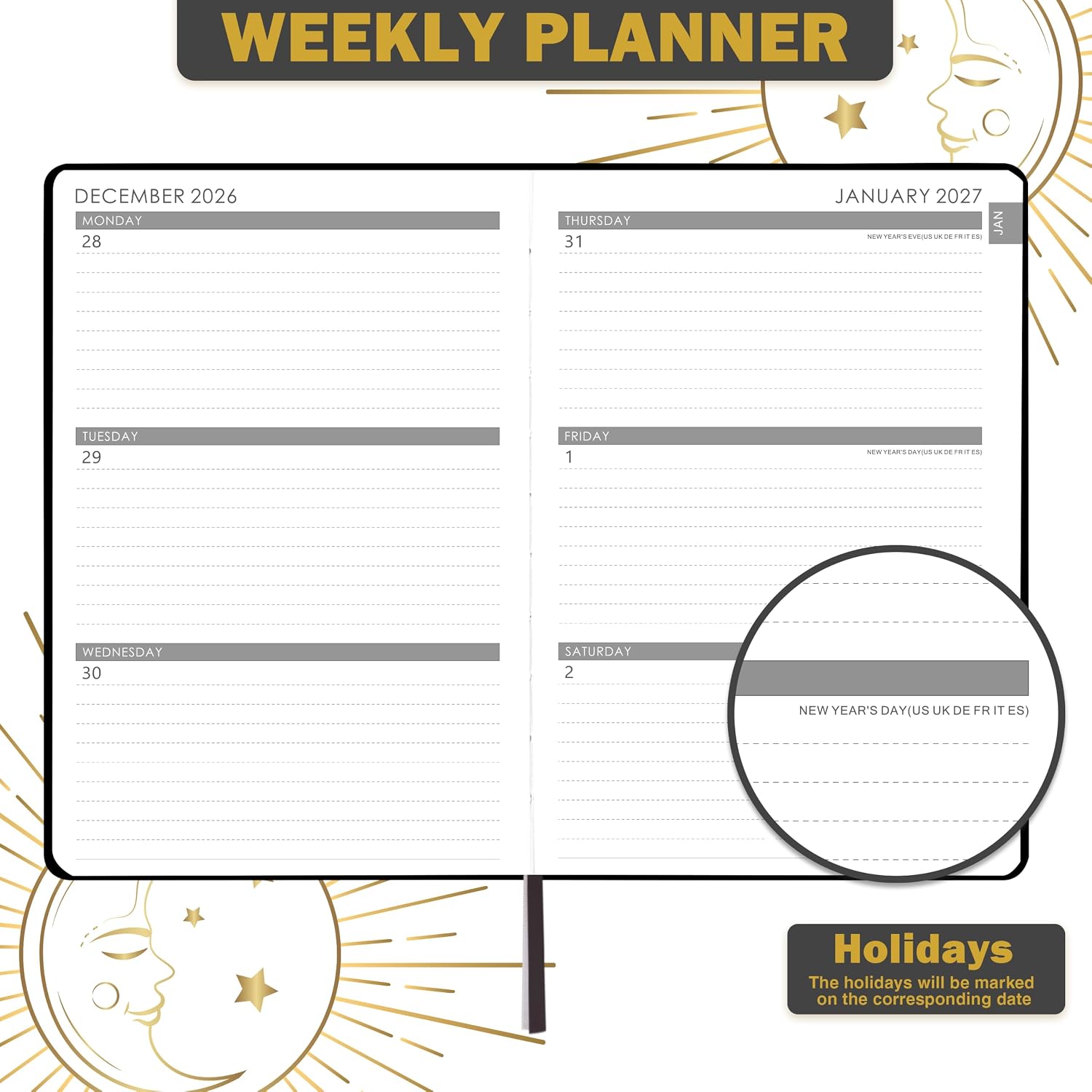 2027 Planner - 2027 Weekly and Monthly Planner, Jan 2027 - Dec 2027 image 4