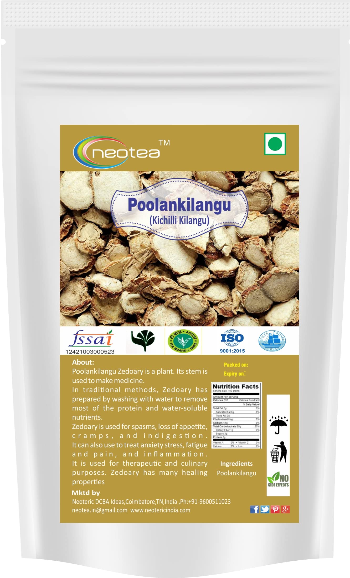Neotea Curcuma Zedoary Root Poolankilangu Kichilli Kilangu, 500 G (B0799PDR7Y) Amazon Price History, Amazon Price Tracker