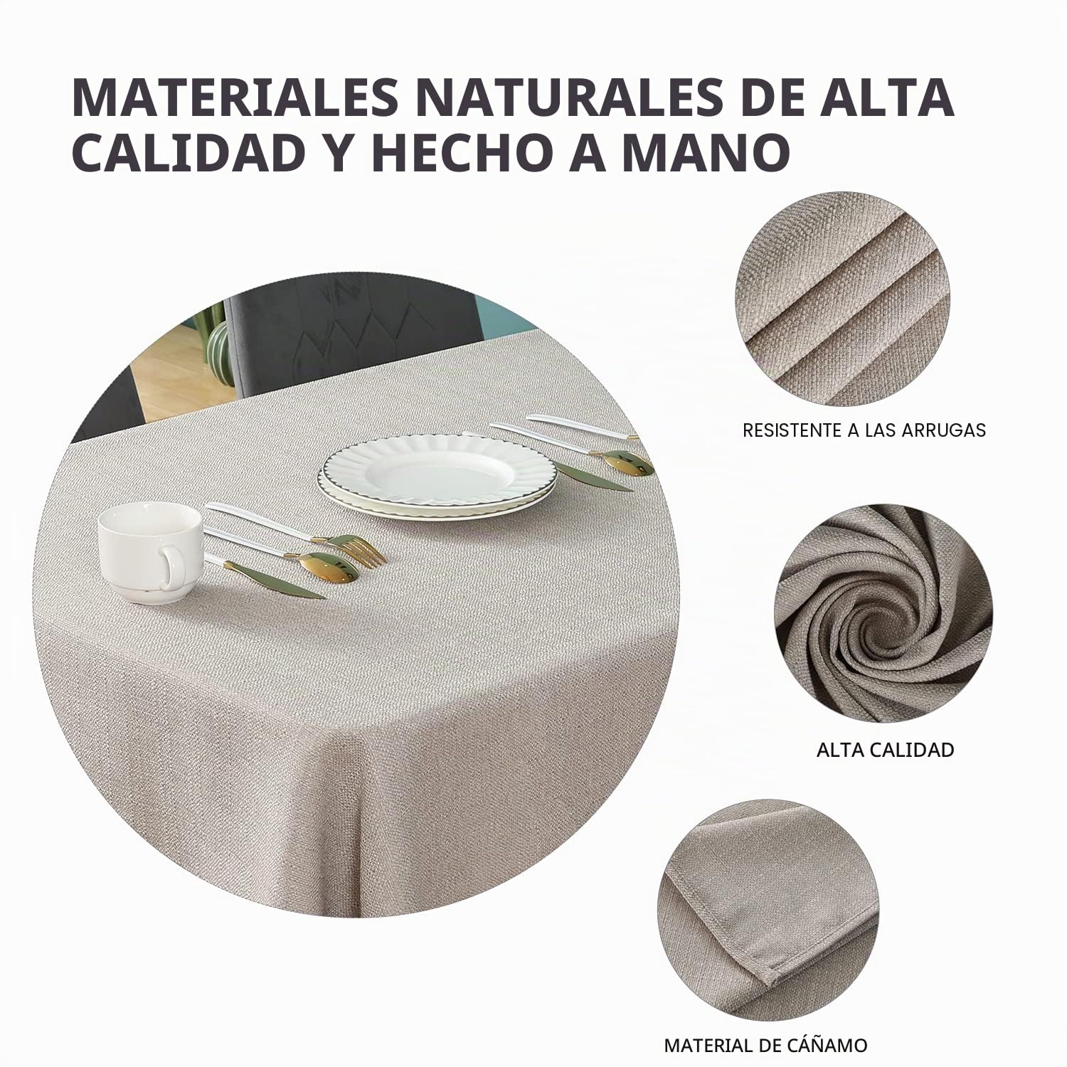 Mantel 145 x 300 cm Beige Rectangular manteles de mesa impermeable Lino | Mantel antimanchas Mesa rectangular resinado Cocina Restaurante exterior Navidad Fiesta Año Nuevo