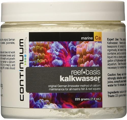 Continuum Aquatics Reef Basis Kalkwasser - Polvo de mantenimiento de calcio para peces marinos y acuarios de agua salada de arrecifes, 3.53 oz