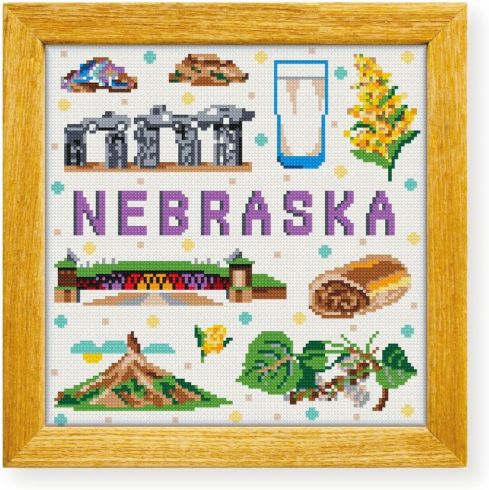 Awesome Pattern Studio Nebraska Collection DS1967, Diamond Painting Kit, Diamond Art Kits for Adults, Full Drill 5D Diamond Dots Kits. All Items Included.