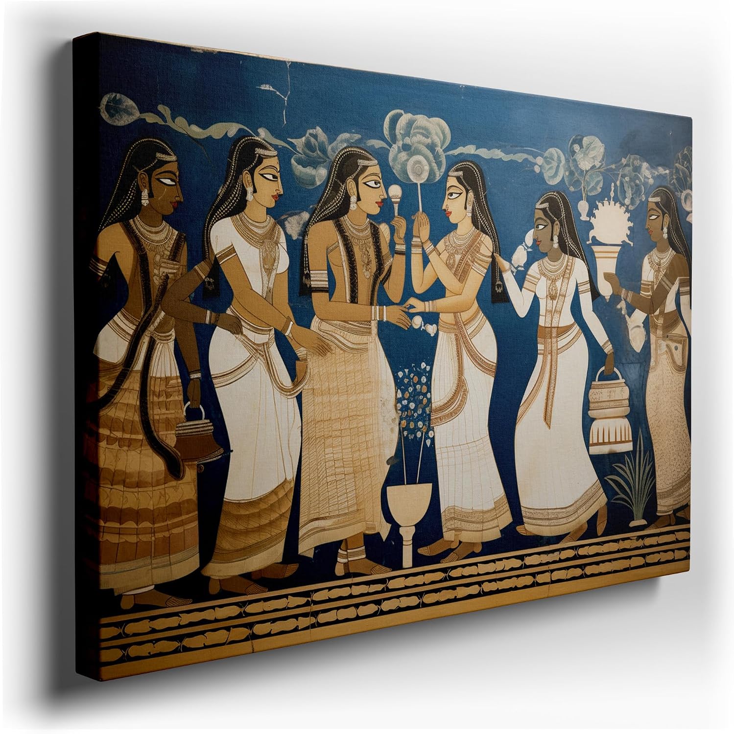 Canvas for Living room. Vibrant Hues and Cultural Beauty: Udaipur's Artistic Tribute to Tradition and Nature, 27 x 18 inch Canvas Wall Art - Contemporary Masterpieces - Modern Home Decor