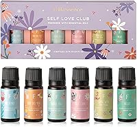 Vista 1 de Folkulture Self Love Club Essential Oils Set 6 Relaxing Fragrance Oils for Diffusers Green Tea, Cashmere, Ocean Salt and More Valentine’s Day