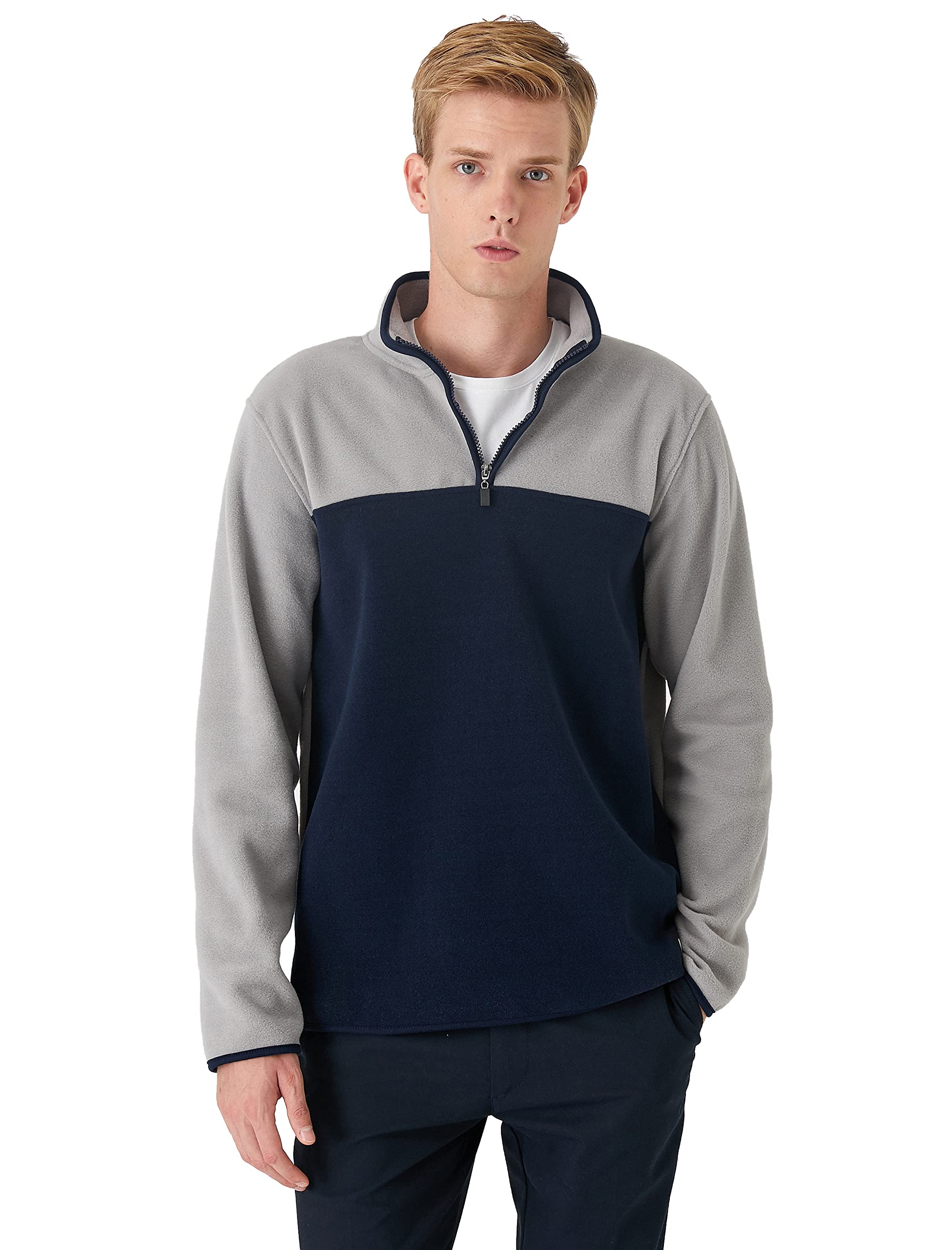 Polar Sweatshirt Renk Bloklu Dik Yaka