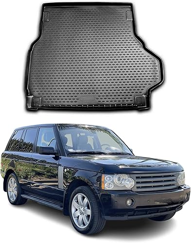 Alfombrilla de goma negra moldeada para todo tipo de clima, para maletero de Land Rover Range Rover 2003-2012