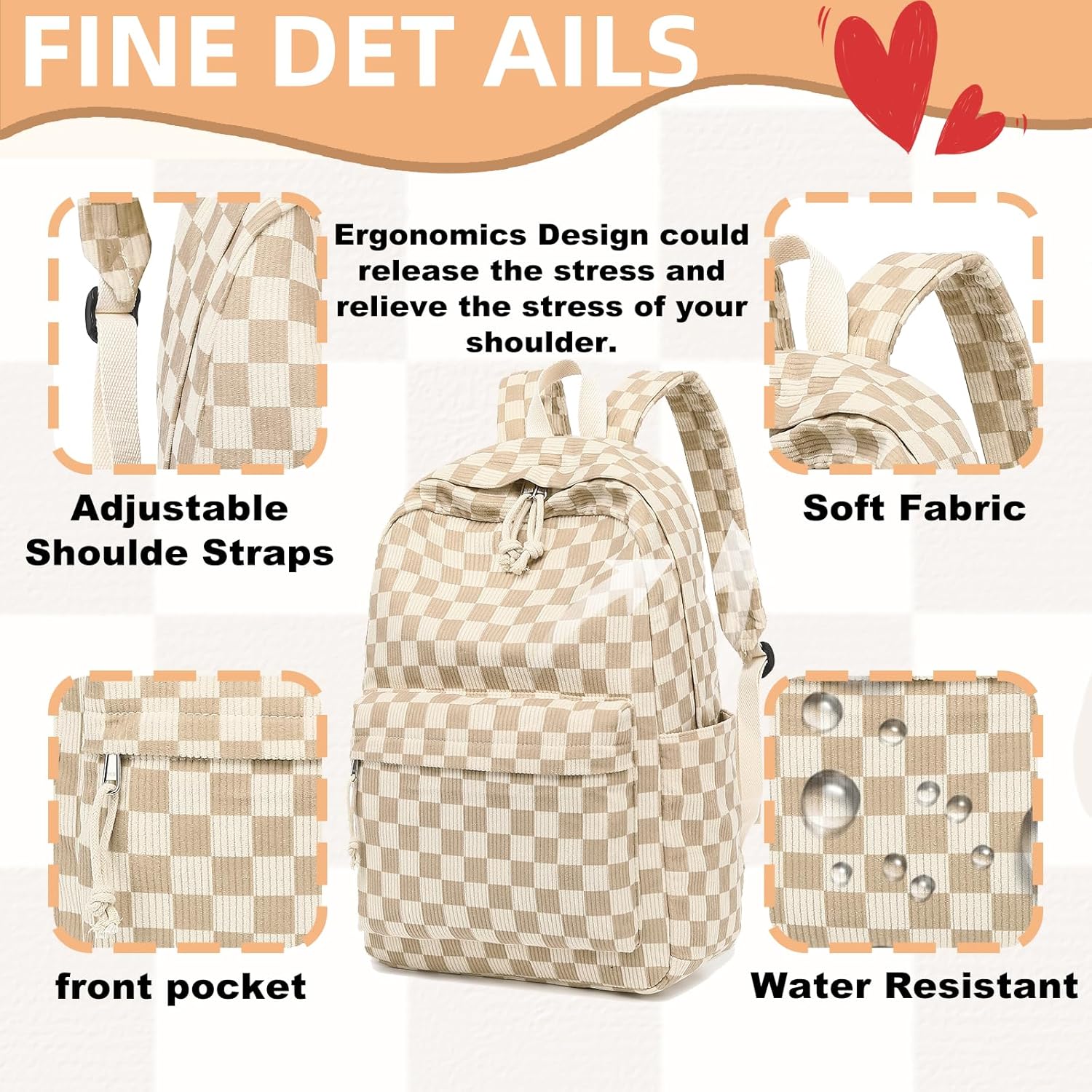 CAMTOP Backpack for School Kids Cute Backpacks for Girls Elementary Lighweight Bookbag with Lunch Box Pencil Case 3 in 1