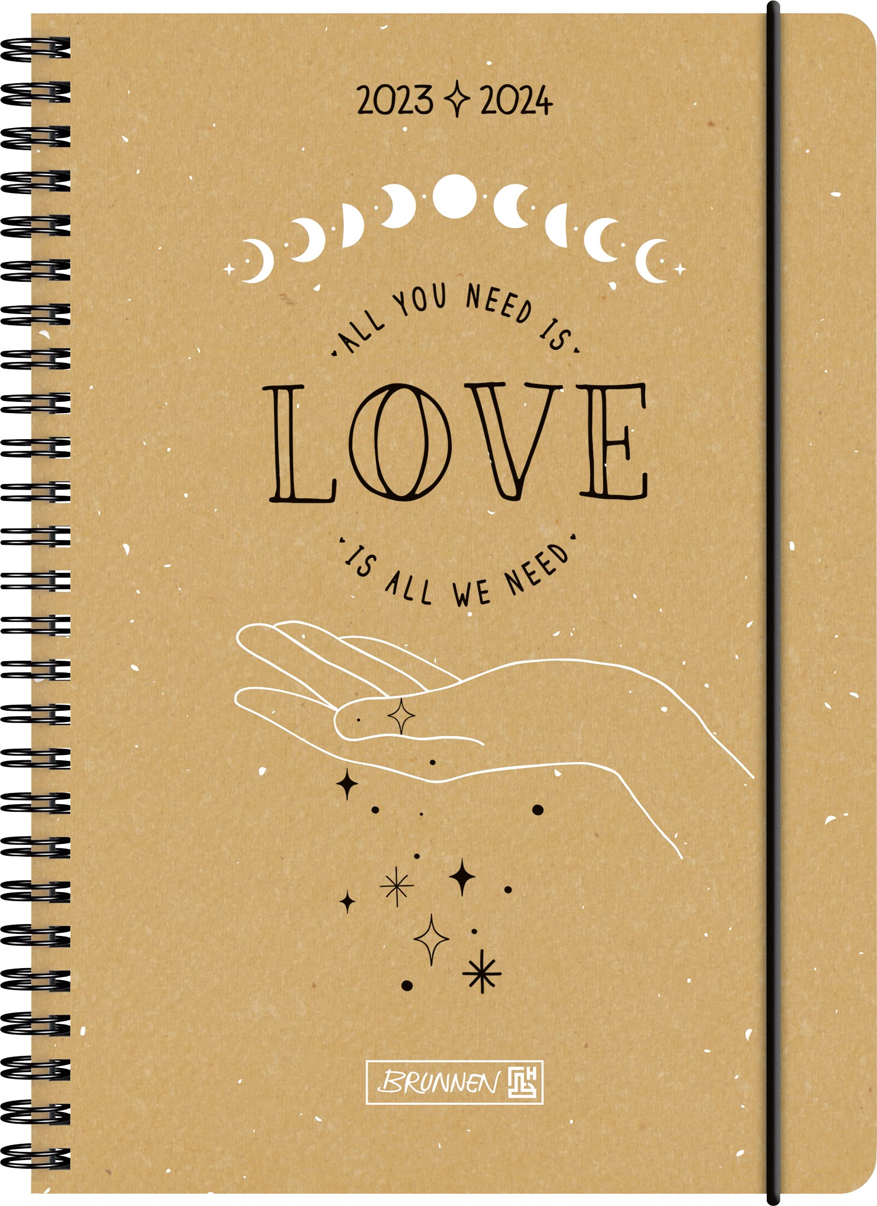 BRUNNEN School Calendar "Love" 2023/2024 2 Pages = 1 Week A5 Natural