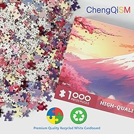1000 Piece Puzzle for Adults Iceberg Sakura Jigsaw Puzzles 1000 Pieces Cherry Blossom Puzzles for Adults 1000 Pieces Mount Fuji Oil Painting Pieces Jigsaw Puzzles for Teens Seniors Brain Teaser