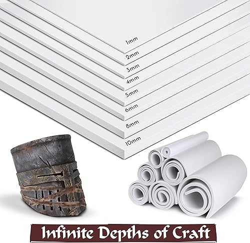 Miniatura 6 de Espuma EVA Cosplay - 0.157 in (0.039 in a 0.394 in) - Blanco o negro - Hoja de 14 x 39 pulgadas - Espuma artesanal de ultra alta densidad 187.4