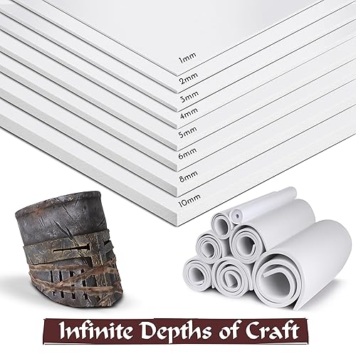 Miniatura 6 de The Foamory - Laminas de espuma de EVA de alta densidad para cosplay y manualidades, 14 x 39 pulgadas, 5/32 pulgadas de grosor