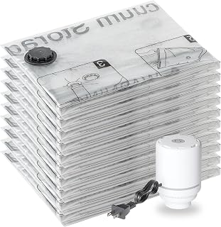 SUOCO 10 Jumbo XXL Vacuum Storage Bags with Electric Pump, Space Saver Bags, Compression Airtight Sealer Bags for Travel, Clothes, Pillows, Comforters, Blankets
