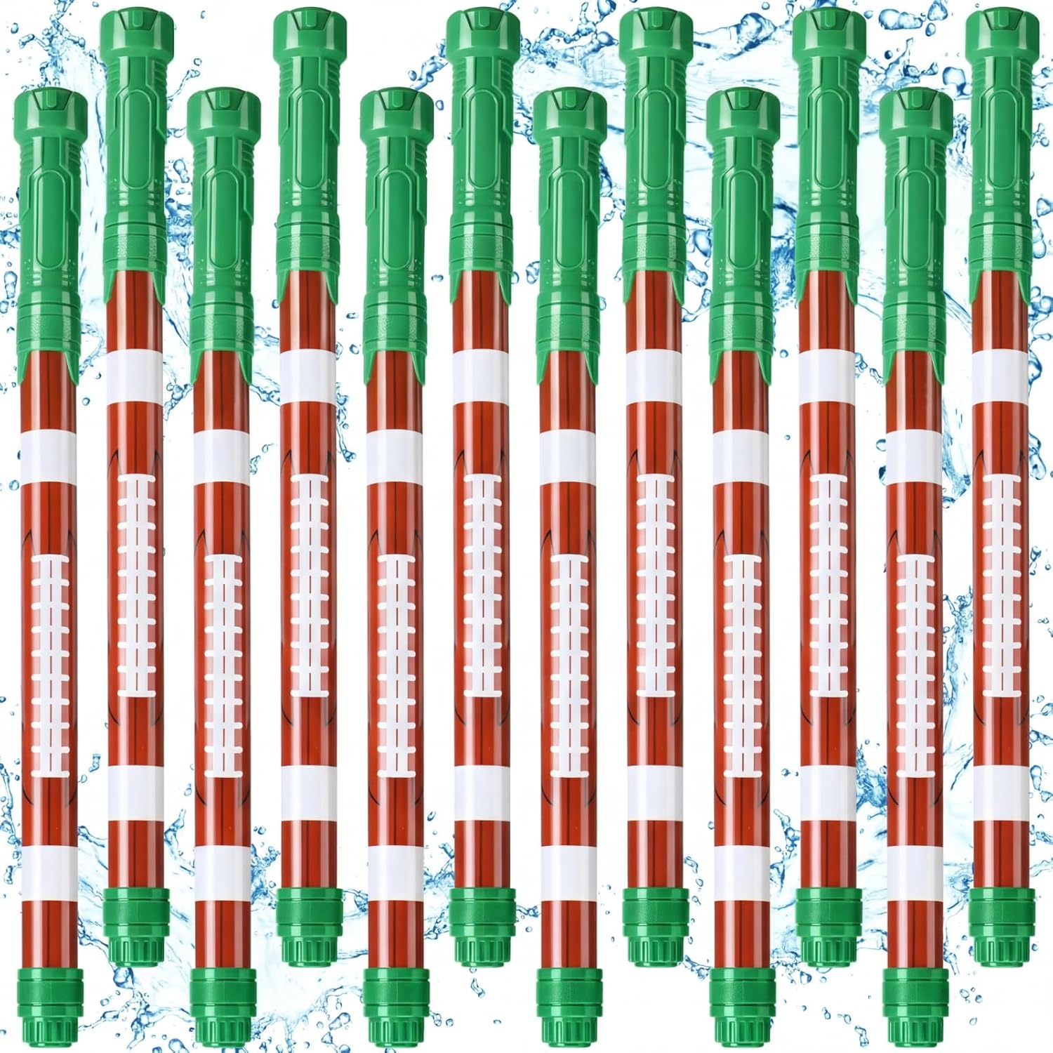 Halloscume 12 Pcs Football Party Favors, 15'' Water Guns Bulk for Kids Water Squirt Blasters Guns, Summer Activity Swimming Pool Backyard Beach Outdoor Toys for Kids Adults, 39 ft Range Shooter