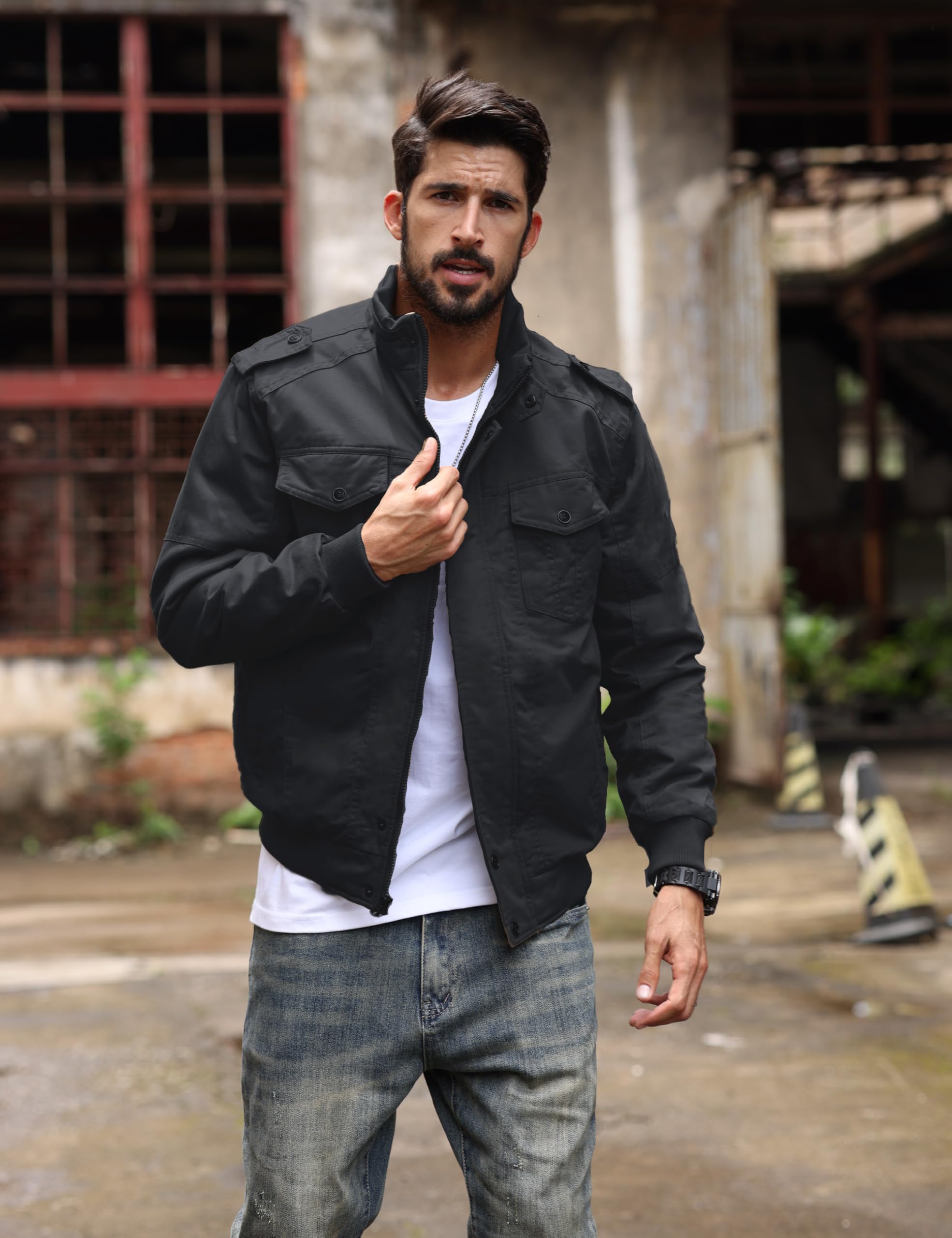MAGCOMSEN Veste d'hiver chaude en polaire pour homme avec poches multiples coupe vent pour homme veste militaire homme