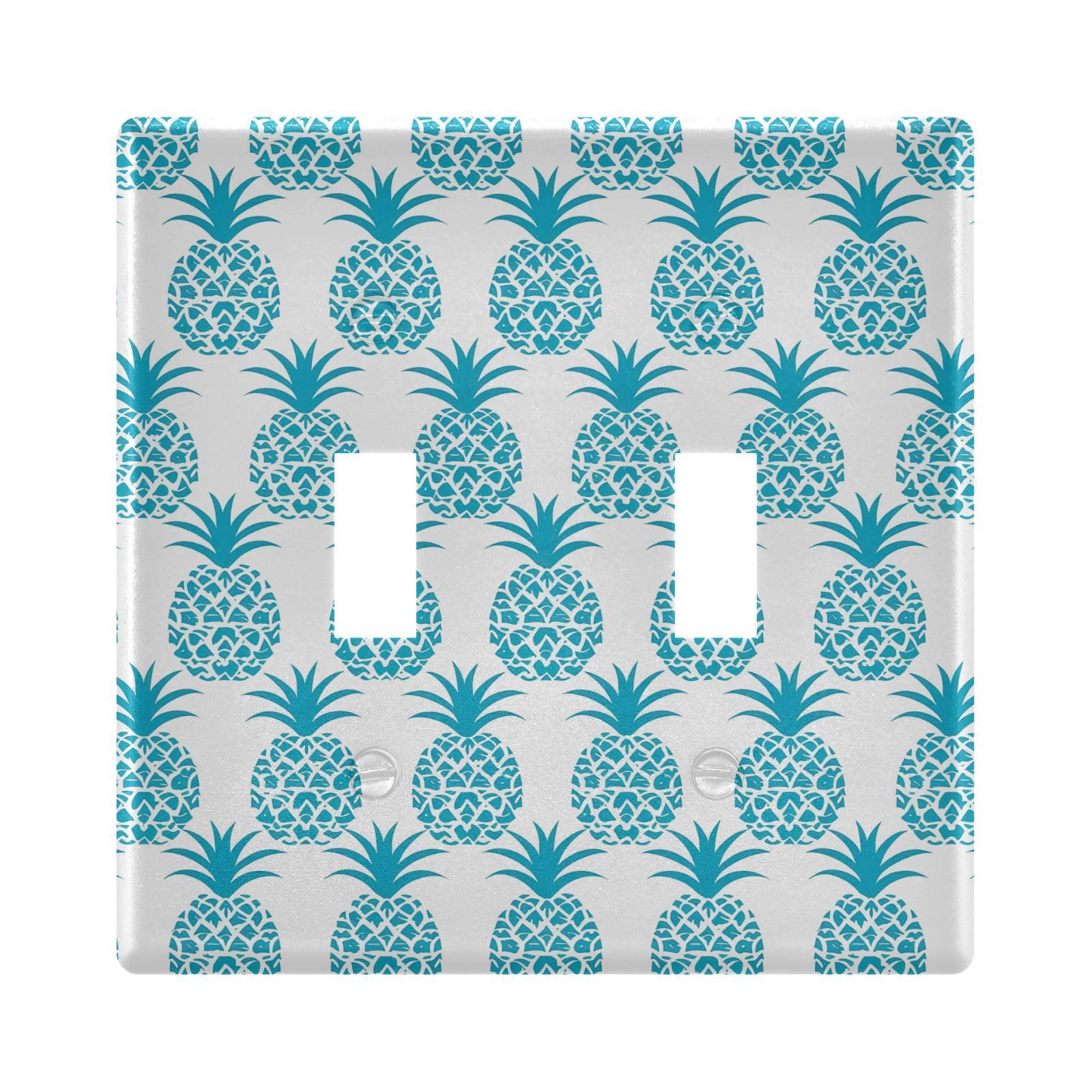 UMIRIKO Blue Pineapple Tropical Light Switch Cover Plate Covers Decorative Double Toggle Home Decor 202b5330