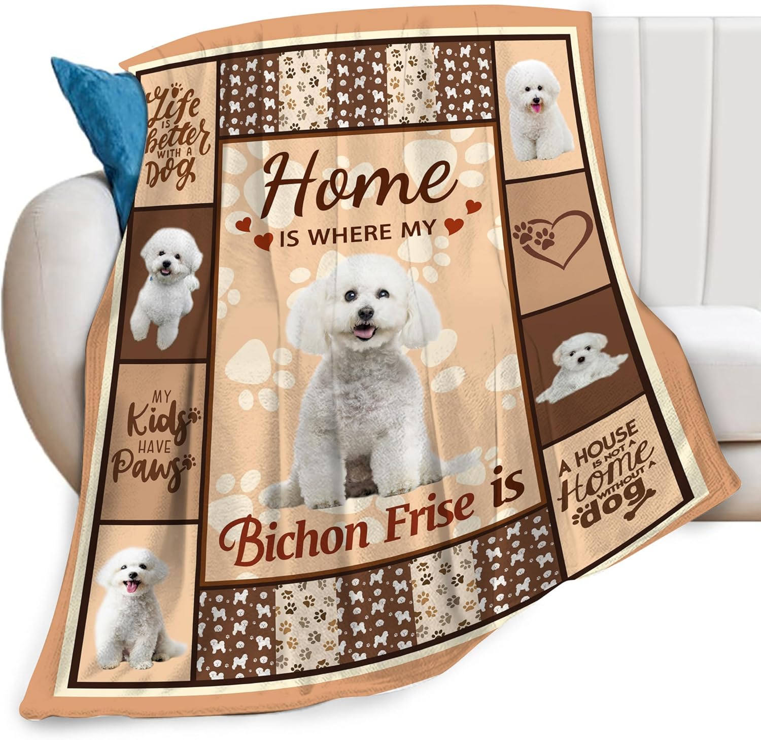 Bichon Frise Dog Print Blanket Best Dog Pet Animal Throw