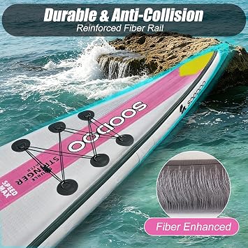 SUDOO 10FT/10.6FT/14' Inflatable Stand Up Paddle Board SUP, Paddle Boards For Adults, EVA Deck, Shoulder Strap, Paddle, Lightweight Complete Kit for Beginners Surfing