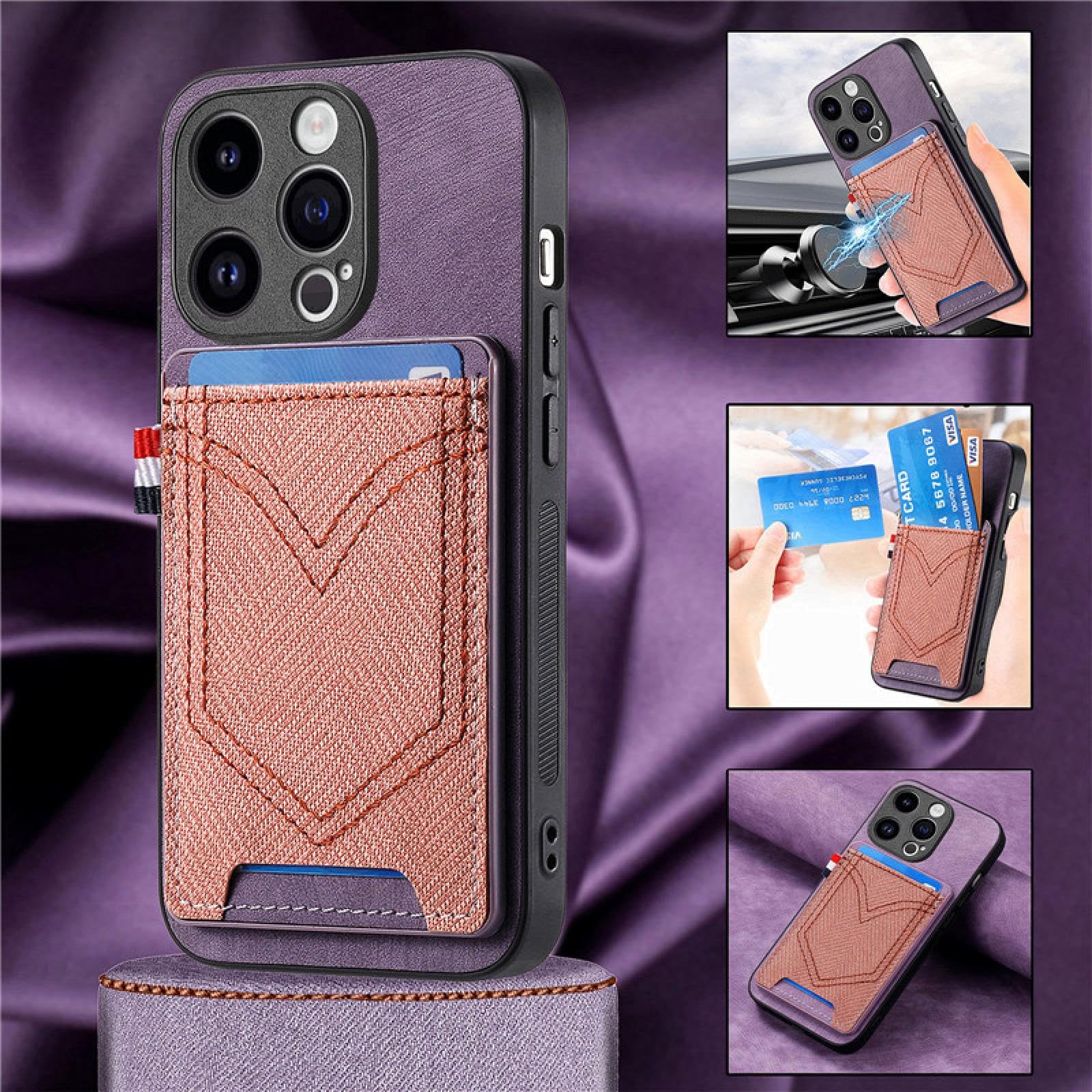 Do iPhone SE 2020 (2022) Magnetyczny skórzany portfel na karty etui na telefony z klapką etui z podstawką (do iPhone SE 2020 (2022)/FIOLETOWY)