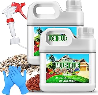 Kieskleber - 2L Konzentrieren Kiesbinder, Gebrauchsfertig Mulchkleber zum Verkleben von Kies, Rinde, Steinen - Harzkieskleber Mulch Glue Binder mit Applikator für Gartenwegen, Rabatten, Landschaftsbau