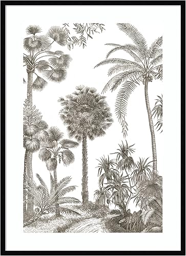 Miniatura 11 de Amanti Art Lienzo decorativo para pared enmarcado de 24 x 18 pulgadas, diseño de oasis de palma I de Wild Apple, arte de pared tropical, decoración