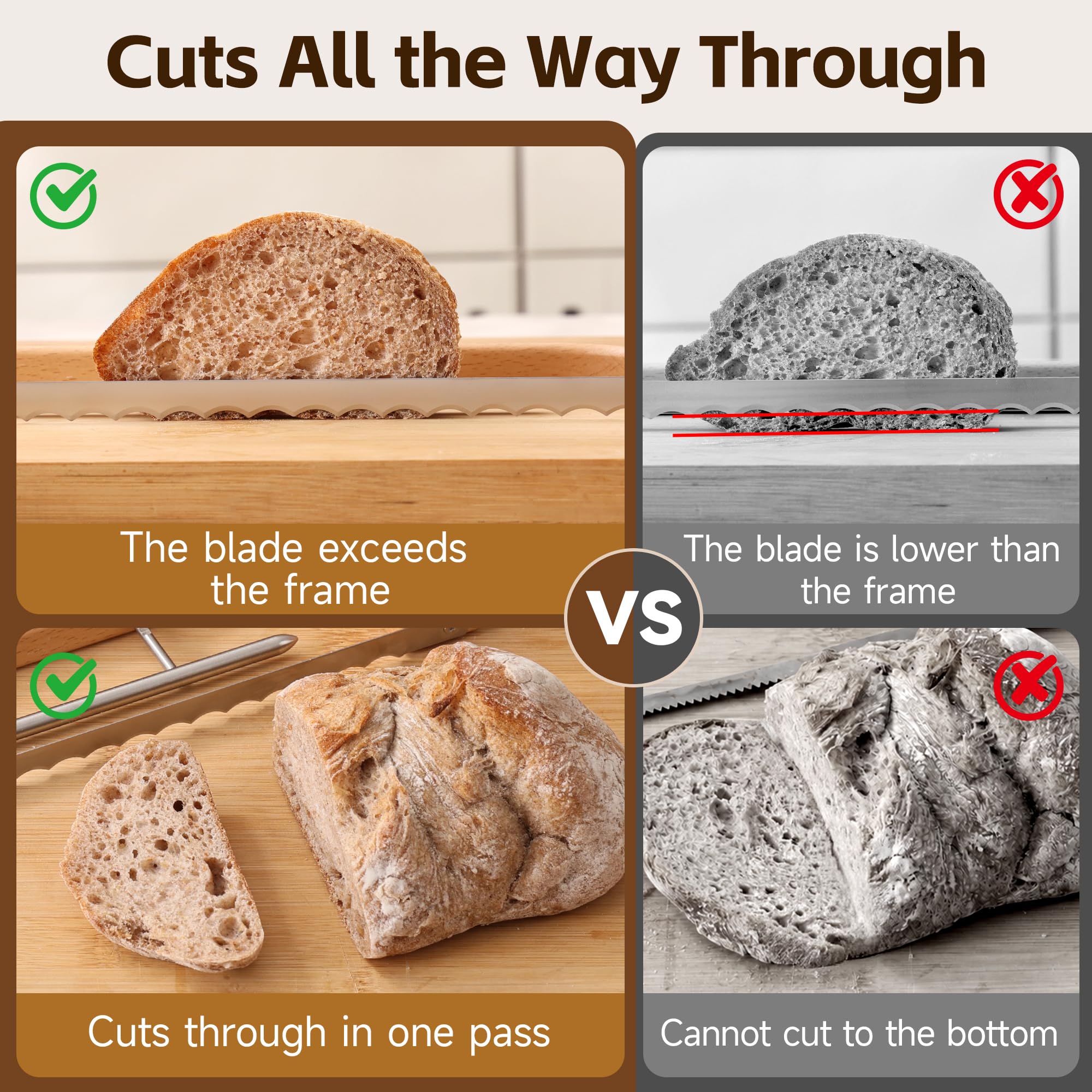 Tievo Bread Knife - Perfect Slices Every Time -4