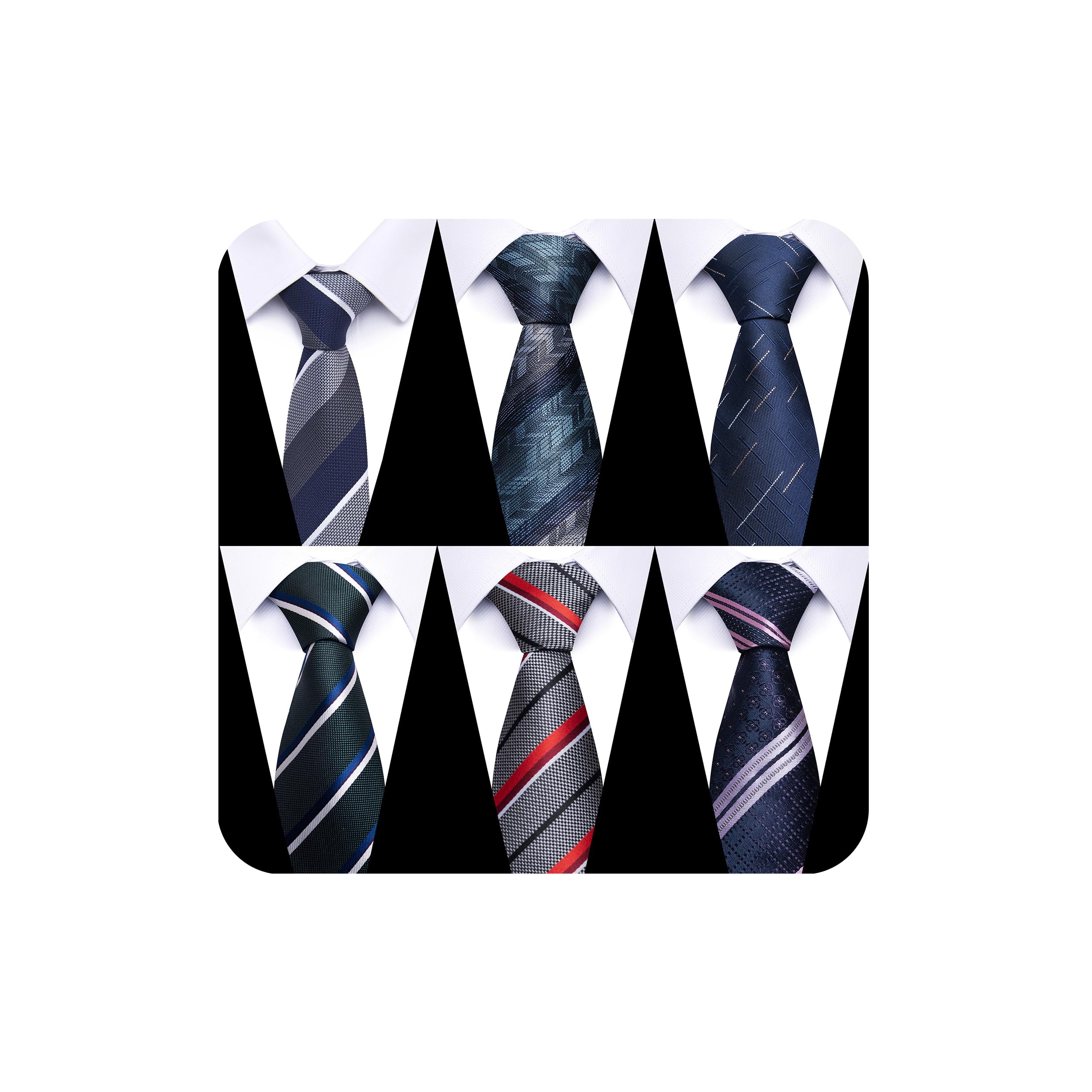 joy alice Tie For Men 6 PCS Necktie Woven Jacquard Neck Ties Set
