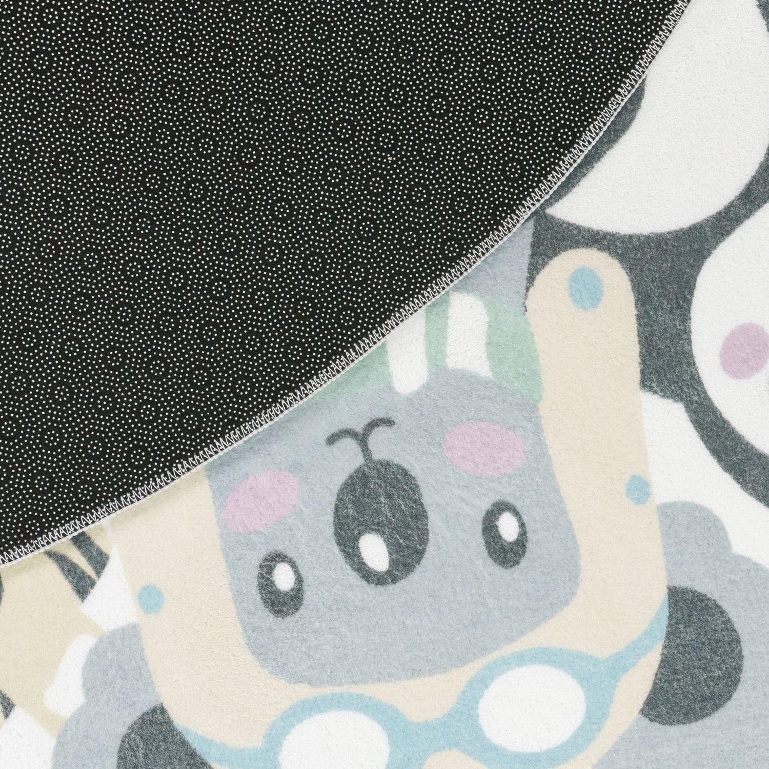 TT Home Runder Teppich Kinderzimmer Kinderteppich Waschbar Tiere Tiger Koala Bär Pinguin, Farbe:Beige, Größe:200 cm Rund