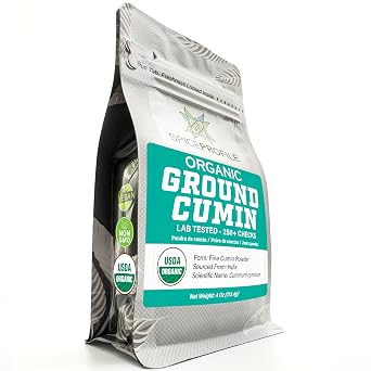 Spice Profile USDA Organic Cumin Powder, Lab Tested for Heavy Metals, Resealable 4oz Pouch, Jeera, Comino Molido