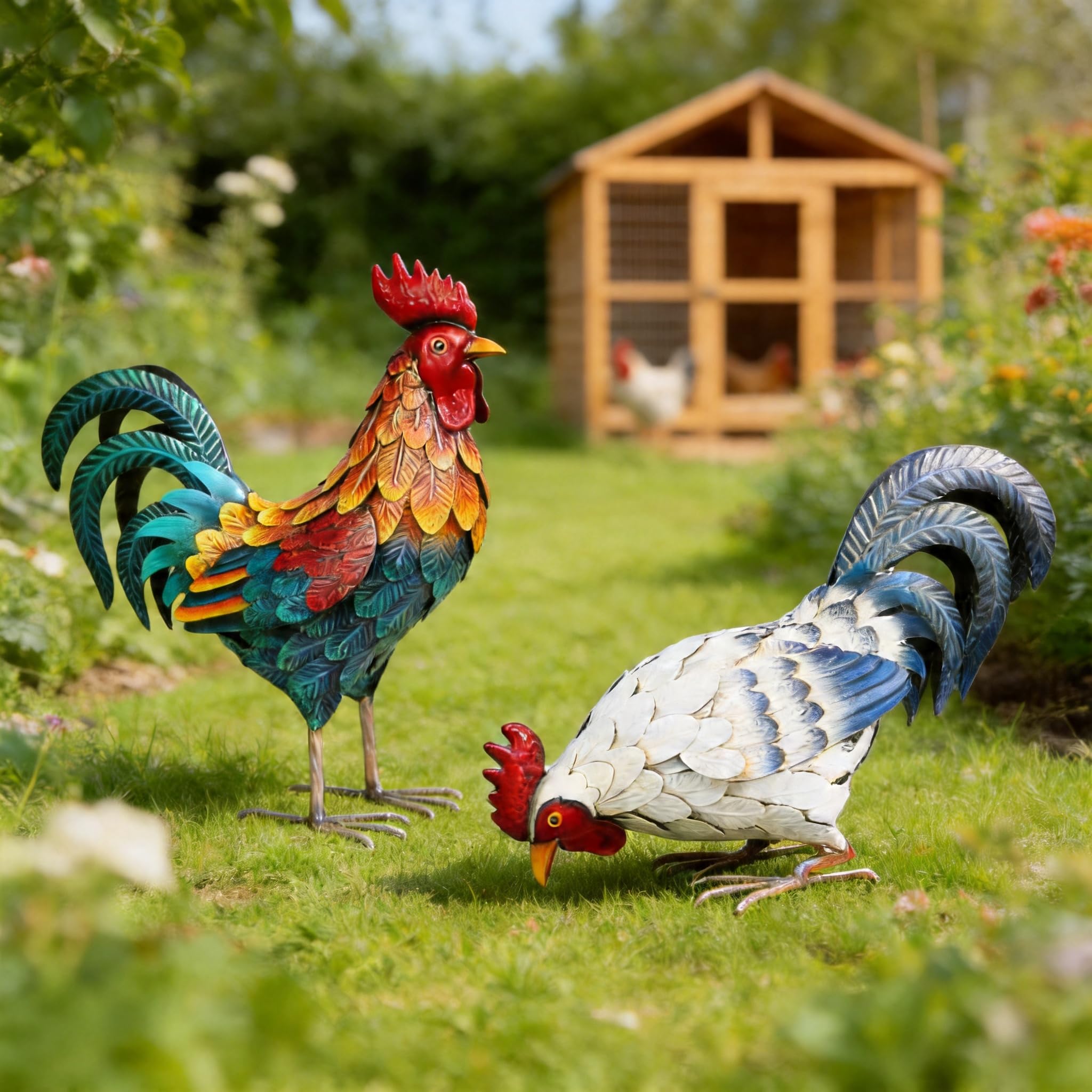 Shorayn Metal Rooster Set of 2