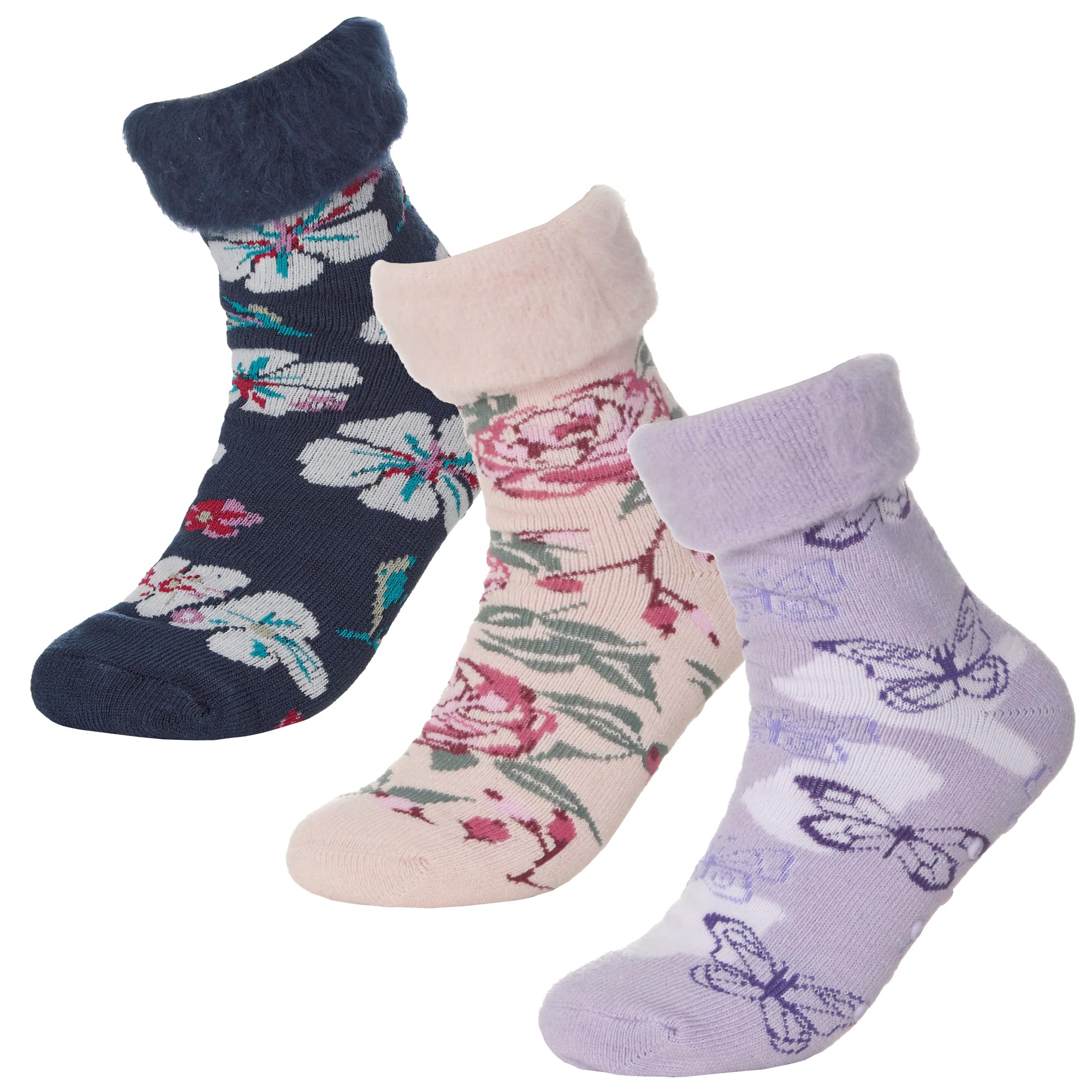 Undercover Women's 3 Pairs - Floral Mix 3 Pairs Supersoft Butterfly/Floral Bed Socks 41B739 Mix
