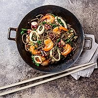 Vista 7 de Zerodeko 10 pares de palillos largos de fideos para cocinar en olla caliente, tamaño grande, reutilizable, de madera, sin rebabas, agarre cómodo