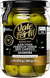 Vale Fértil Azeitona Verde Em Conserva Manzanilla Sem Caroço Premium Vidro 280G Pequeno
