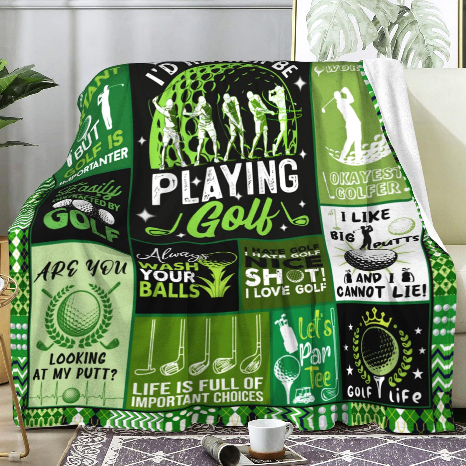 ZABAOBO Golf Blanket Gifts for Men Women,Golf Accessories Stuff Golfer Throw Blankets,Cool Golfing Gifts for Golfers Lovers 60"x50" INCH - Image 2
