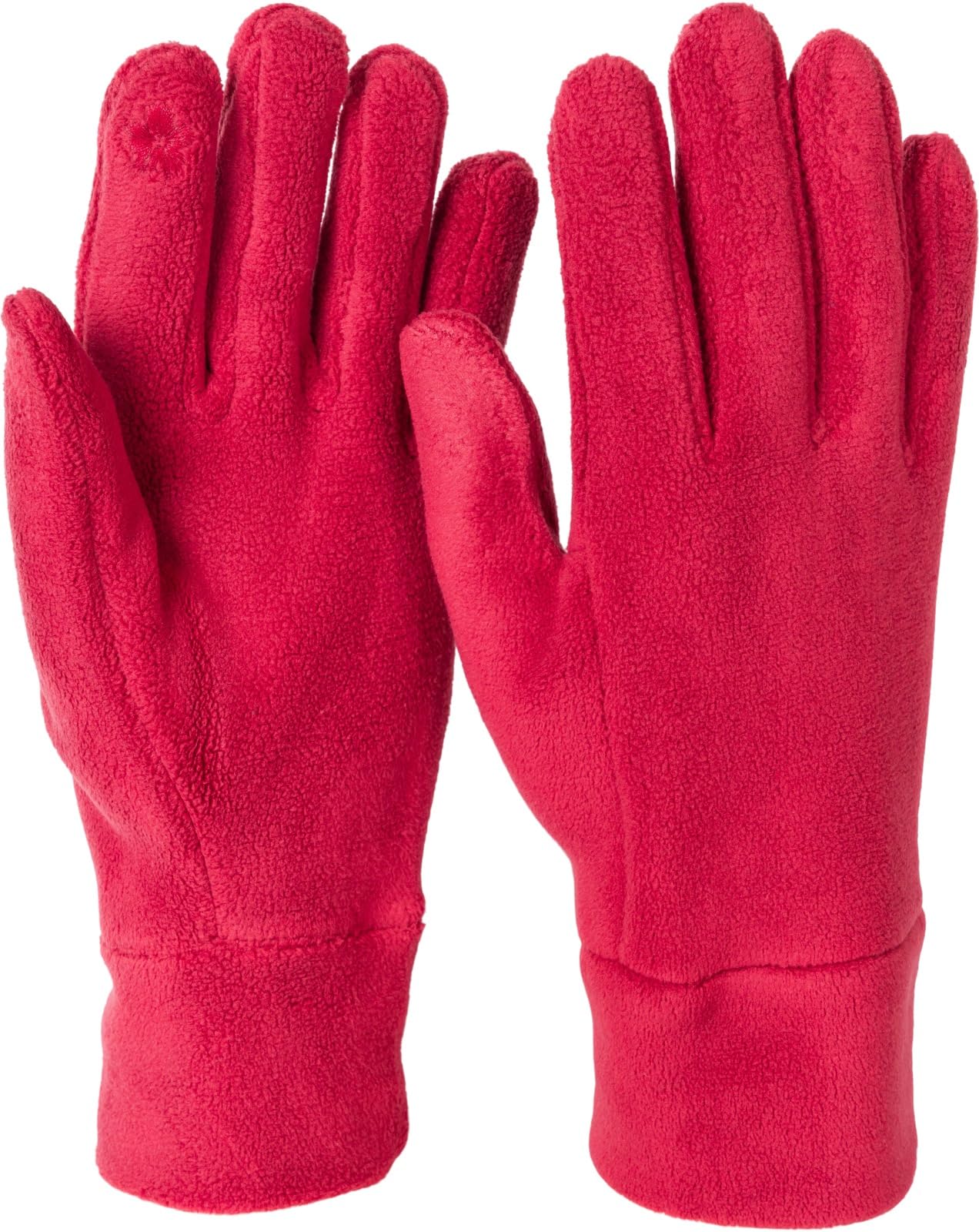 styleBREAKER Ladies Touchscreen Fleece Gloves Unicoloured, warm finger gloves, winter 09010047, Colour:Wine Red