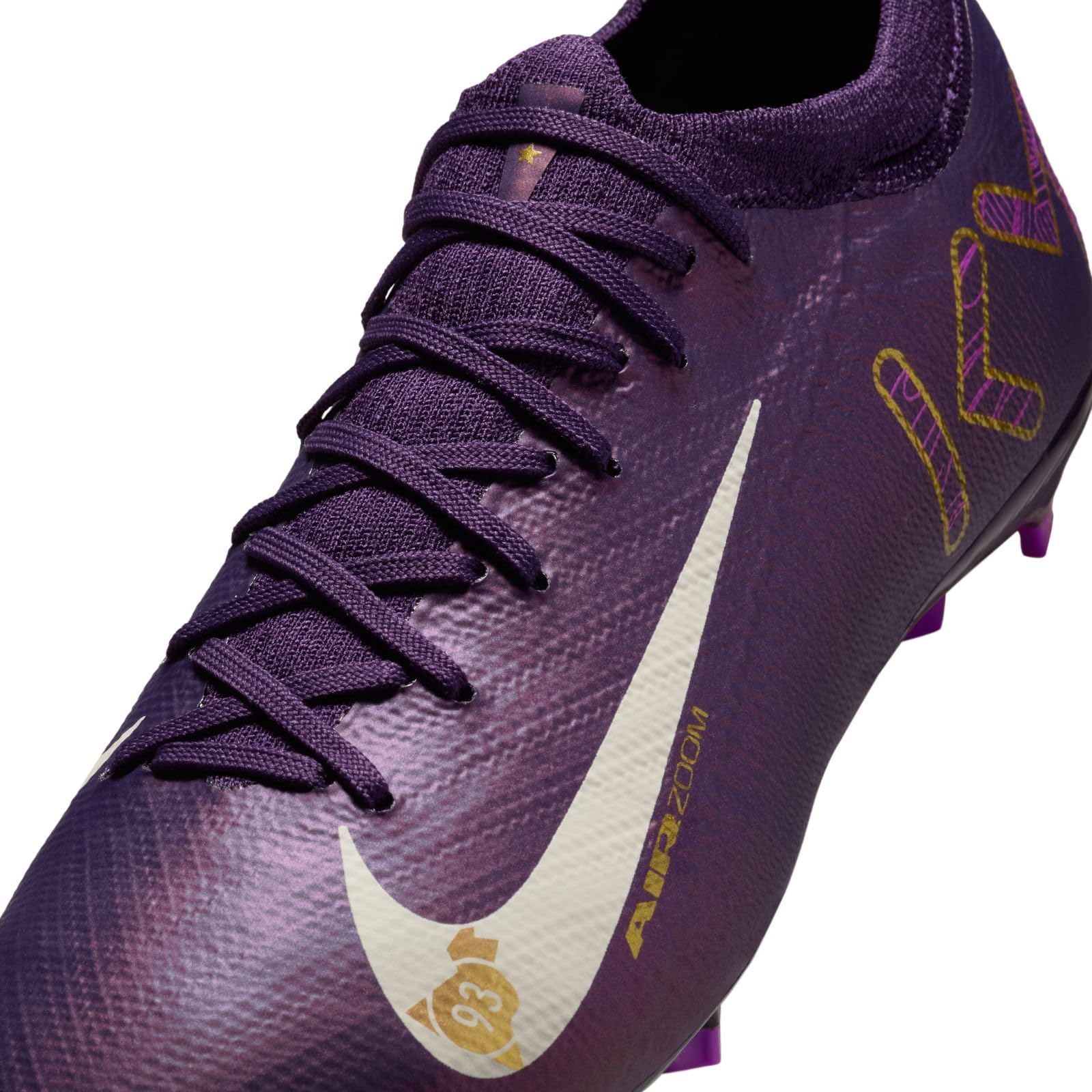 Nike Jr. Mercurial Vapor 16 Pro Kylian Mbappe Big Kids' FG Low-Top Soccer Cleats (HF5450-500, Grand Purple/Pale Ivory) Size 5