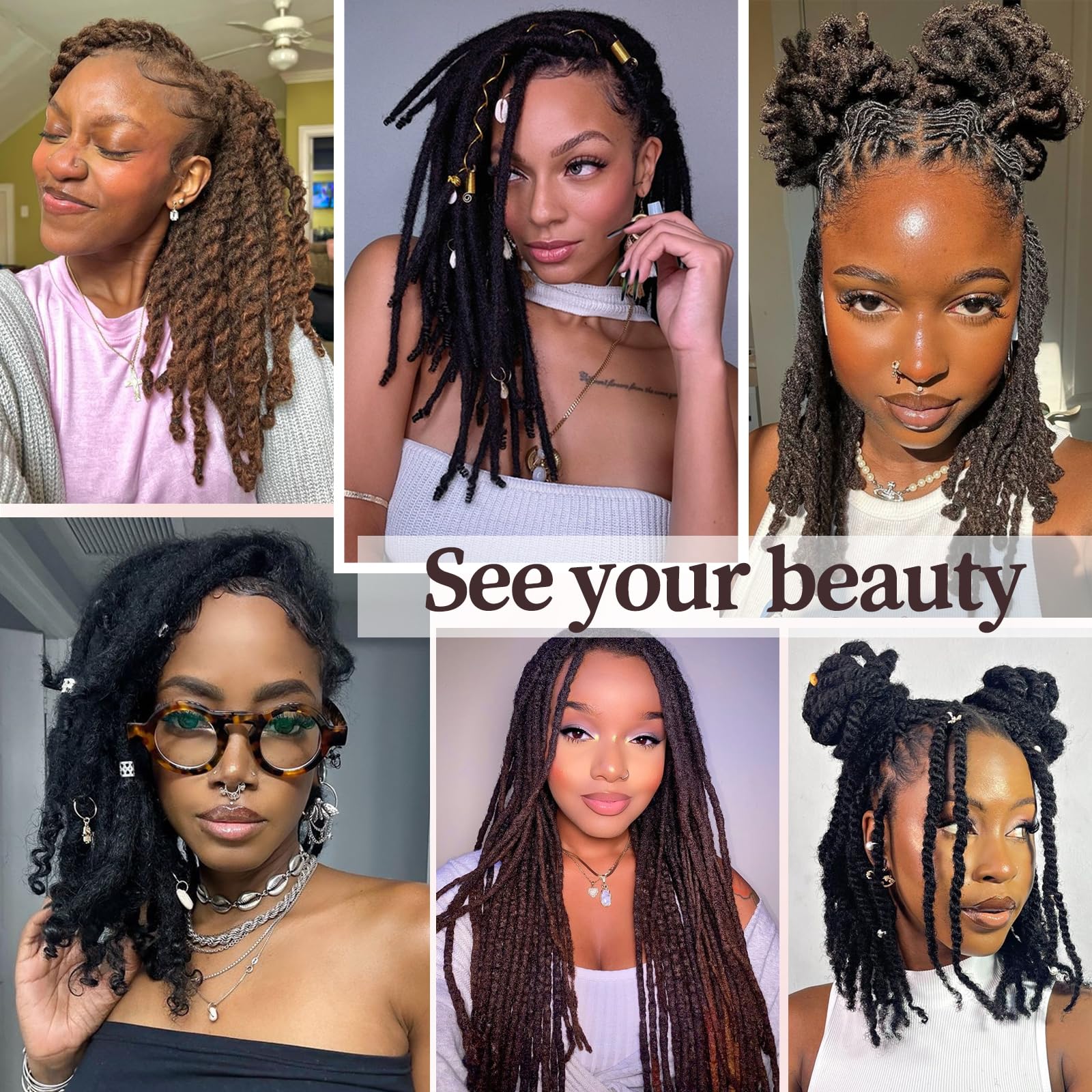 Afro Kinky Curly Bulkowe włosy do warkoczyków dla mini twistów Afro Kinkys Bulkowe syntetyczne włosy Cuban Twist Hair Soft Locs Micro Spring Twist do naprawy loców (T30#, 20,3 cm (opakowanie