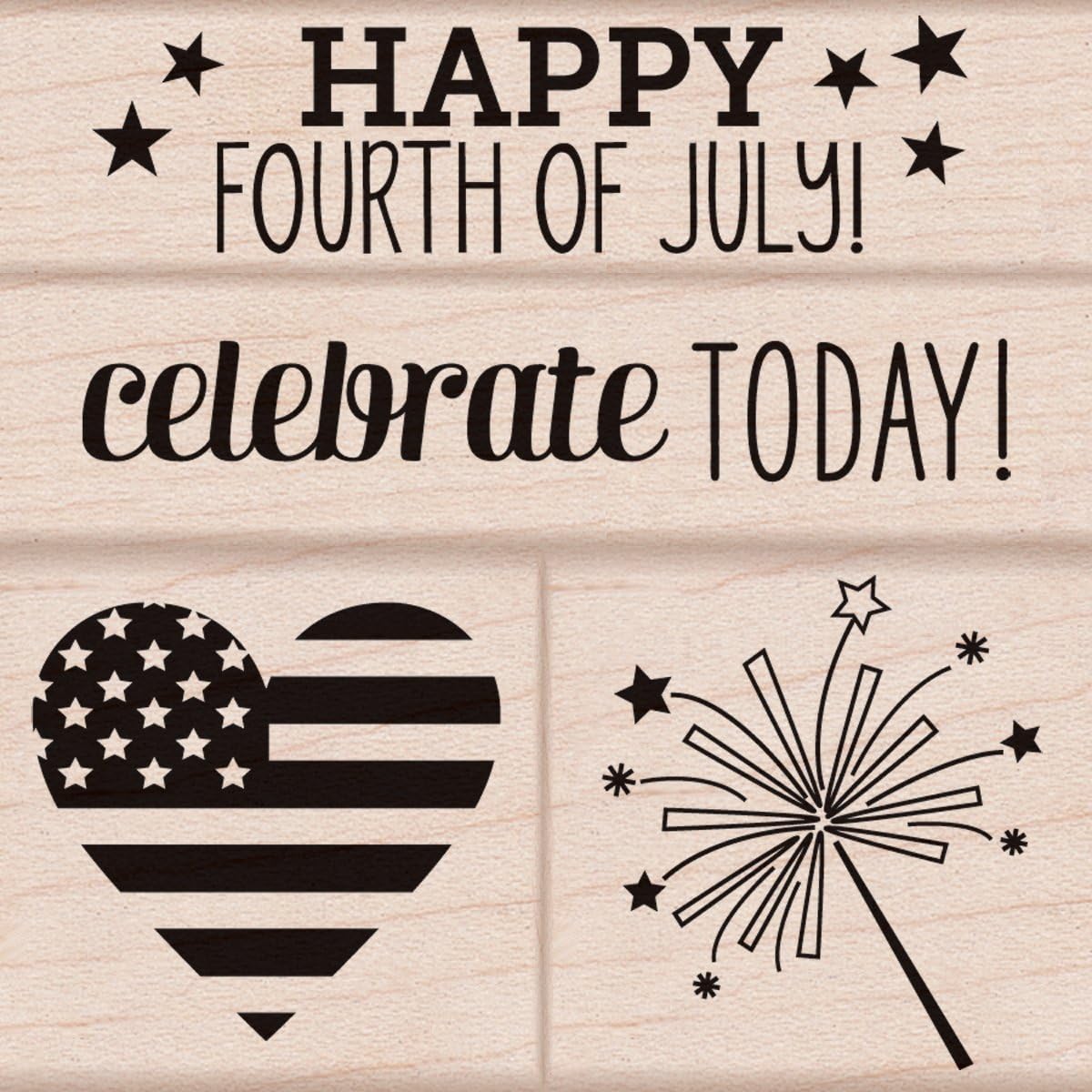 Hero Arts Fourth of July Woodblock Stamp Set