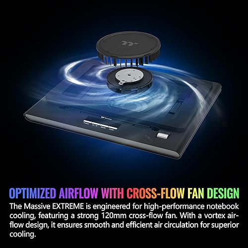 Miniatura 5 de Thermaltake Enfriador masivo para portátil EXTREME portátil de hasta 18 pulgadas 800  3500 RPM 48.5 CFM ventilador de flujo cruzado de 4.724 in